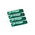 Four green metallic GPM Racing shock wraps for RC cars arranged in a row against a white background.