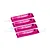 Four fuchsia GPM Racing shock wraps for RC cars arranged in a row against a white background.