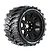 Louise 4.4" MT-Cyclone Speed Tyres On Black Spoked Removable Hex Rims - Glued Wheels 2Pcs L-T3356SB
