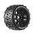 Louise 4.4" MT-Mallet Speed Tyres On Black Spoked Removable Hex Rims - Glued Wheels 2Pcs L-T3355SB