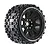 A single Louise MT-Uphill RC monster truck wheel with a black spoked rim and aggressive block tread pattern, isolated on a white background.