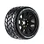 Louise 4.4" MT-Rocket Speed Tyres On Black Spoked Removable Hex Rims - Glued Wheels 2Pcs L-T3353SB