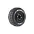 Louise 2.4/3.2" SC-Rocket Tyres On Black Spoked Removable Hex Rims - Glued Wheels 2Pcs L-T3154SB