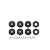 A set of eight Louise RC wheel hex adapters in various sizes with mounting screws arranged on a white background.