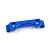 A deep blue anodized aluminium narrow upper brace for Mini-Z RC cars, featuring machined edges and mounting holes.