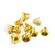 A small pile of gold-coloured countersunk RC screws with hexagonal drive heads on a white background.