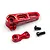 A red anodized aluminium servo horn set by Yeah Racing, including a main arm, a smaller linkage piece, and two black hex screws.