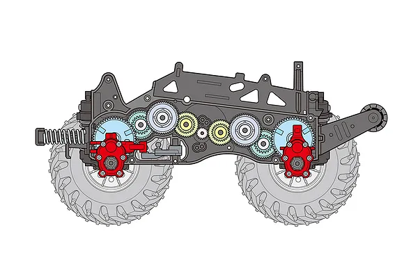 Centrally Mounted Motor with Gear-Driven Drivetrain