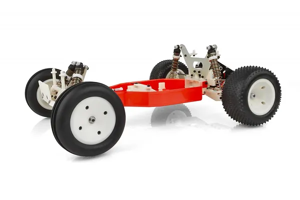 Neon Red Powder-Coated Aluminium Chassis