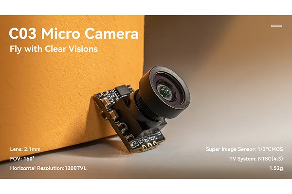 Lightweight C03 FPV Camera With Wide Field View