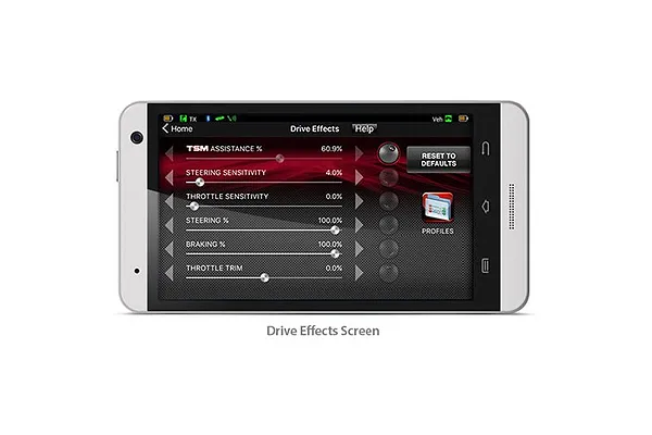 Drive Effects settings screen