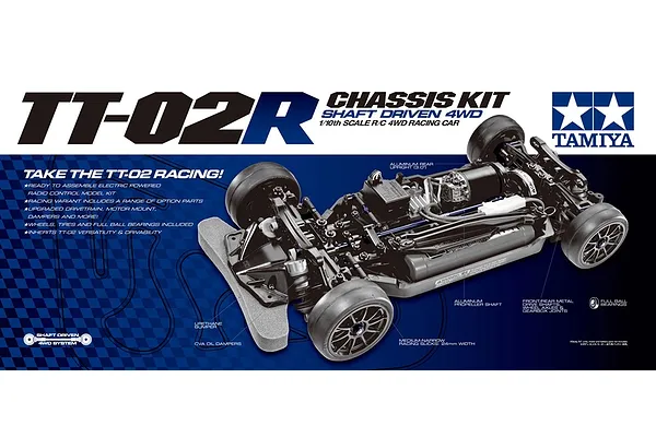 Tamiya TT-02R — hop-up aluminium parts detail