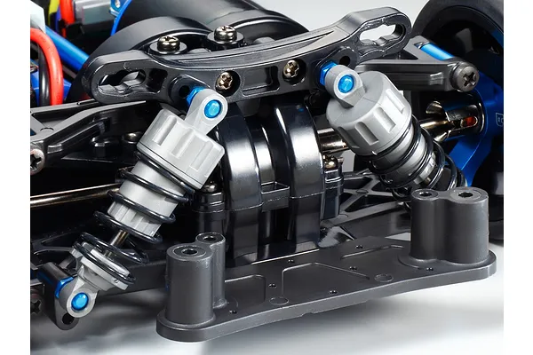 Tamiya TT-02R — aluminium rear uprights and drivetrain detail
