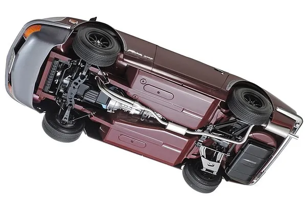 Detailed underside — suspension and exhaust