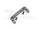 GPM Racing grey aluminium 2-speed transmission servo mount with two black mounting screws against a white background.
