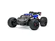 ARRMA Kraton 4x4 4S V2 BLX RC monster truck in blue and grey, featuring large off-road tires, a rear wing, and a detailed body shell.