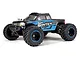 BlackZon Smyter MT 1/12 scale RC monster truck in blue and black livery, studio shot on white background.
