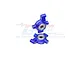 Two blue anodized aluminium RC steering hubs from GPM Racing, each featuring a pre-installed metal ball bearing.