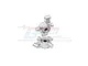 Two silver GPM Racing aluminium steering hubs with pre-installed ball bearings, shown against a white background with a faint watermark.