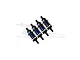 GPM Aluminium Front and Rear 60mm Ultra Shocks Set - Blue TFM060FR-B-BK-BEBK