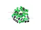 GPM Aluminium Front Steering Hubs and Rear Hubs with Larger Bearings Set - Green TXM2122N-G