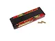 Gens Ace Redline 7.4V 5000mAh 130C hard case LiPo battery with two gold bullet connectors on a white background.
