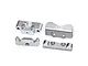 A set of four silver GPM Racing aluminium RC car parts, including bulkheads and suspension pin mounts, arranged on a white background.