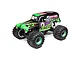 Losi LMT Grave Digger 1/8 scale RC monster truck with green and black flame paint job, skull graphics, and large off-road tires.