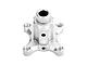 A silver aluminium differential locker part for RC vehicles, featuring a central cylindrical hub with four threaded mounting points.