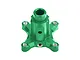 A green anodized aluminium differential locker part for RC vehicles, featuring a central hub with four mounting points.
