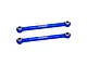 Two blue anodized aluminium RC steering linkages with GPM Racing branding, featuring metal pivot ball ends.