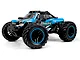 BlackZon Spryte MT 1/20 scale RC monster truck in blue and black livery with large off-road tires, viewed from a front three-quarter angle.