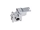 A silver GPM Racing aluminium gearbox case for RC vehicles, shown from a high-angle perspective against a white background.