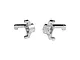 Two silver GPM Racing aluminium front steering hubs for RC cars, marked with L and R for left and right sides.