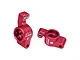 A pair of red anodized aluminium rear hubs for RC cars by GPM Racing, marked with L and R for left and right sides.
