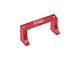 A red anodized aluminium GPM Racing servo mount for RC vehicles, shown from a high-angle perspective against a white background.
