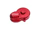 A red anodized aluminium main gear cover for RC cars by GPM Racing, featuring the GPM Racing logo engraved on the surface.