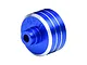 A blue anodized aluminium differential case for RC cars by GPM Racing, featuring silver machined accents.