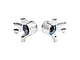 A pair of silver GPM Racing aluminium front steering hubs with blue-sealed oversized bearings, marked L and R.