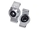 A pair of silver GPM Racing aluminium rear hubs for RC cars, featuring pre-installed black ball bearings and marked with L and R indicators.