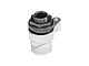 A silver GPM Racing 23T aluminium servo horn with a black integrated servo saver mechanism against a white background.