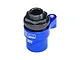 A blue anodized aluminium 25T servo horn with a black threaded servo saver collar, featuring GPM Racing branding.