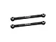 Two black GPM Racing aluminium steering linkages with silver metal pivot balls at each end, isolated on a white background.
