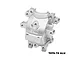 A silver GPM Racing aluminium rear differential housing for RC vehicles, featuring a machined 7075-T6 aluminium construction.