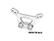 A silver GPM Racing aluminium front shock tower for RC cars, featuring a machined 7075-T6 alloy construction.