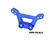 A blue anodized aluminium front shock tower for an RC car, featuring the GPM logo and 7075-T6 ALU text.