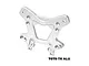 A silver GPM Racing aluminium front shock tower for an RC car, featuring multiple mounting holes and a machined finish.
