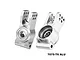 A pair of silver GPM Racing aluminium rear hubs for RC cars, featuring multiple mounting holes and pre-installed bearings.