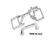 GPM Racing silver aluminium servo mount set for RC cars, featuring precision-machined 7075-T6 alloy components.