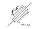 GPM Racing silver aluminium rear sway bar and brace set for RC cars, including metal arms, rods, and screws on a white background.